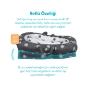 Anne Yanı Bebek Reflü Yatağı Gri - 2