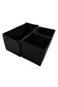 Balkan Room 3'lü Siyah Çekmece Içi Düzenleyici Organizer Set - Çok Amaçlı Dolap Içi Kutu Seti - 1