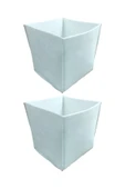 Balkan Room 2 Adet Beyaz Keçe Kutu Çok Amaçlı Organizer Dolap İçi Düzenleyici 30x30x30 - 1