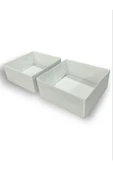 Balkan Room 2'li Beyaz Çekmece Içi Düzenleyici Organizer Set - Çok Amaçlı Dolap Içi Kutu Seti ( 28*28*13cm ) thumbnail 1