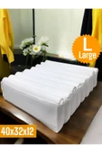 Balkan Room 4 Adet Beyaz Akordiyon Tipi Large 8 Gözlü Çekmece İçi Düzenleyici Dolap Organizer Seti 40x32x12 cm - 4