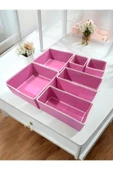 Balkan Room 6'lı Pembe Çekmece İçi Düzenleyici Organizer Set - Çok Amaçlı Dolap İçi Kutu Seti - 2