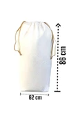 Balkan Room Beyaz Büzgülü Hurç 3'lü Set - XXL ,XL, L - Taşınma Çantası - Yorgan Yastık Çamaşır Saklama Torbası - 3