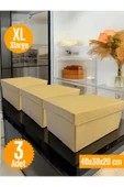 Balkan Room 3 Adet Kapaklı Dolap İçi Düzenleyici Kutu Çok Amaçlı Saklama Kutusu XLarge 40x30x20 cm - 3