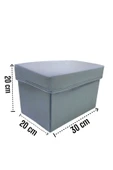 Balkan Room 4 Adet Gri Kapaklı Dolap İçi Düzenleyici Kutu Çok Amaçlı Saklama Kutusu Large 30x20x20 cm - 4