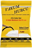 Balkan Room Vakum Hurcu 4'lü Valiz Set Medium 50x70 Cm Vakumlu Hurç - Vakumlu Poşet - - 1