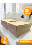 Balkan Room 2 Adet Kapaklı Dolap İçi Düzenleyici Kutu Çok Amaçlı Saklama Kutusu XXLarge 50x40x20 cm - 1