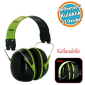 Reflektörlü Manşonlu Kulaklık Gürültü Önleme 25 dB Ses Koruma Kulak İşitme Koruyucu Reflektif - 1