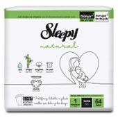 Sleepy Natural Jumbo Paket 1 Beden Yenidoğan 2-5 Kg 64'lü - 1