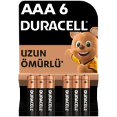 Duracell Alkalin AAA İnce Kalem Pil 1,5 V (LR03 / MN2400) 6’lı Paket - 1