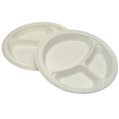 Propack Üç Bölmeli Plastik Tabak 10'lu 26 Cm - 1