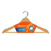 Macromax Ahşap Desenli Elbise Askısı 3'lü - 1