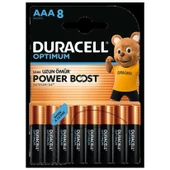 Duracell Optimum Powerboost AAA İnce Kalem Pil 8'li - 1
