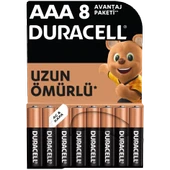 Duracell Alkalin AAA İnce Kalem Pil 1,5V (LR03 / MN2400) 8'li Paket - 1