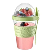 Titiz Kaşıklı Yoğurt Kabı Şeritli 600 Ml - 1