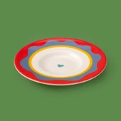 Kitchen Granny Çay Tabağı - Kırmızı / Yeşil - 13 cm - 2