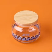 Blue Mosaiq Joy Kapaklı Cam Kavanoz - Renkli - 430 ml - 3