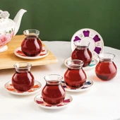 Beyoğlu 12 Parça Çay Seti - Renkli - 210 ml - 1