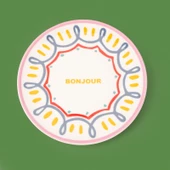 Kitchen Bonjour Servis Tabağı - Renkli - 25 cm - 1