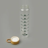 H2O Fit Bambu Kapaklı Cam Matara - Şeffaf / Açık Kahverengi - 1 lt - 3