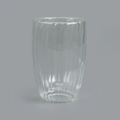 Stripe Çift Cidarlı Bardak - Şeffaf - 450 ml - 2