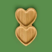 Amor 2 Bölmeli Kalp Çerezlik - Açık Kahverengi - 19,5 cm - 3