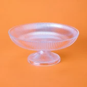 Ayaklı Cam Meyvelik - Şeffaf - 30 cm - 1