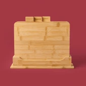 Piero 3'lü Stantlı Kesme Tahtası - Açık Kahverengi - 27 cm - 2