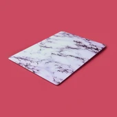 Mermer Desenli Cam Kesme Tahtası - Beyaz - 30x40 cm - 3