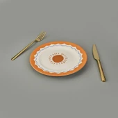 Kitchen Sun Tatlı ve Kahvaltı Tabağı - Krem / Sarı - 21 cm - 1