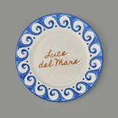 Kitchen Luve Del Mare Tatlı ve Kahvaltı Tabağı - Krem / Mavi - 21 cm - 2