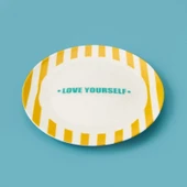Kitchen Love Yourself Tatlı Tabağı - Sarı - 19 cm - 2