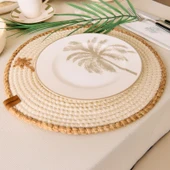 Kitchen Palm Tatlı ve Kahvaltı Tabağı - Krem / Bej - 21 cm - 1