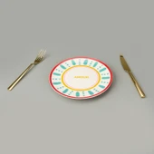 Kitchen Amour Pasta Tabağı - Renkli - 19 cm - 2