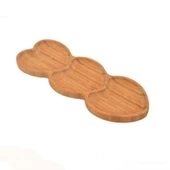 Amor 3 Bölmeli Kalp Çerezlik - Açık Kahverengi - 27 cm - 3