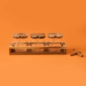 Akasya Cam Baharatlık Seti - Kahverengi / Şeffaf - 1