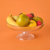 Ayaklı Cam Meyvelik - Şeffaf - 30 cm - 3