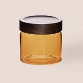 Mia Akasya Yuvarlak Cam Kavanoz - Amber - 500 ml - 1