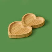 Amor 2 Bölmeli Kalp Çerezlik - Açık Kahverengi - 19,5 cm - 2