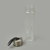 H2O Metal Kapaklı Cam Matara - Şeffaf / Gri - 450 ml - 3