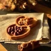 Amor 2 Bölmeli Kalp Çerezlik - Açık Kahverengi - 19,5 cm - 1