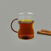 Keyif 3'lü Renkli Kulplu Cam Kupa - Renkli - 200 ml - 3