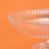 Ayaklı Cam Meyvelik - Şeffaf - 30 cm - 2