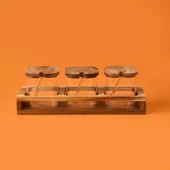 Akasya Cam Baharatlık Seti - Kahverengi / Şeffaf - 2