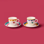 Kitchen Granny 4 Parça Porselen Fincan Takımı - Renkli / Sarı - 1