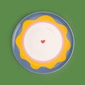 Kitchen Granny Tatlı Tabağı - Mavi / Sarı - 19 cm - 1