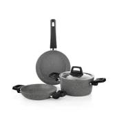 Eternal 3'lü Tencere Seti - Gri / Siyah - 2
