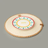 Soft Palm Nakışlı Supla - Ekru - 33x33 cm - 3