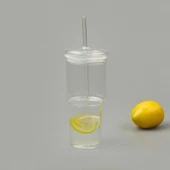 Cam Pipetli Bardak - Şeffaf - 1 lt - 1