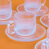 Salvador 12 Parça Çay Fincanı Seti - Şeffaf - 3